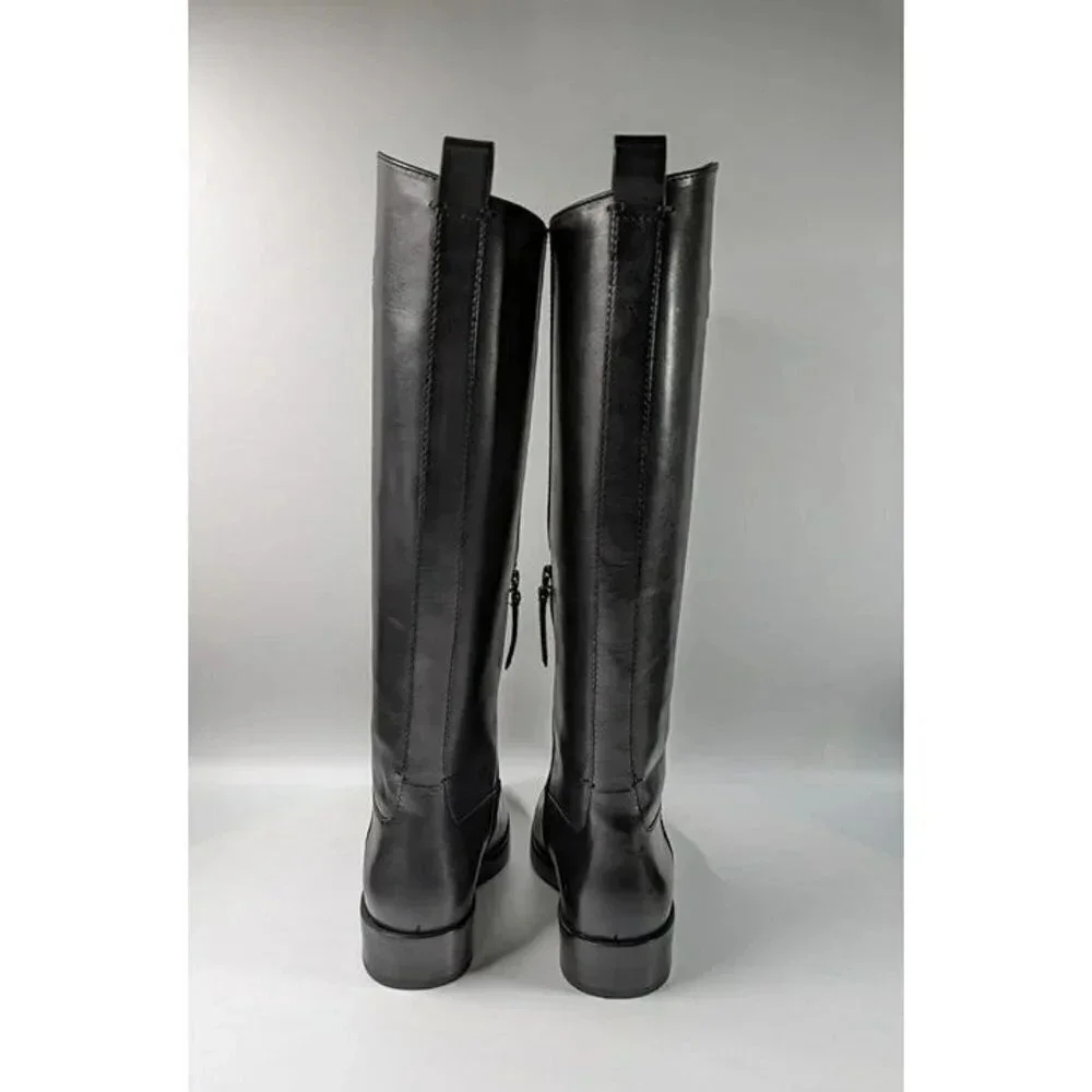 Tory Burch Women's The Riding Boot Milano Mezzo Calf Black Size 6 (MSRP $648)